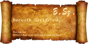 Berczik Szilárd névjegykártya