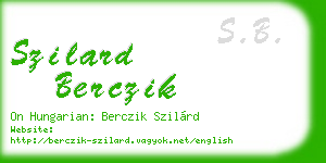 szilard berczik business card
